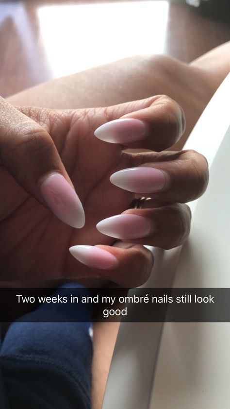 Pink White Ombre Nails Almond, Pink And White Ombre Nails Almond, White Ombre Nails Almond, Ombre Nails Almond, College Graduation Nails, Dark Skin Nail Polish, Pink And White Ombre Nails, Pink White Ombre, White Ombre Nails