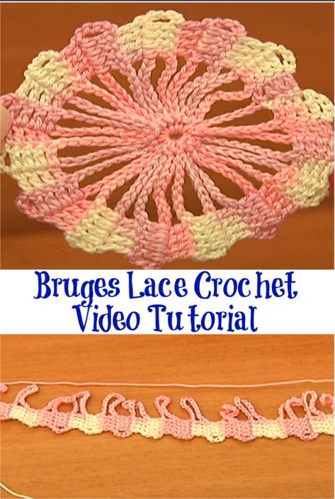 Bruges Lace Crochet Free Pattern, Bruges Crochet, Bruges Lace Crochet, Embroidery Types, Perfect Video, Crazy Crochet, Bruges Lace, Vintage Crochet Patterns, Perfect Gif