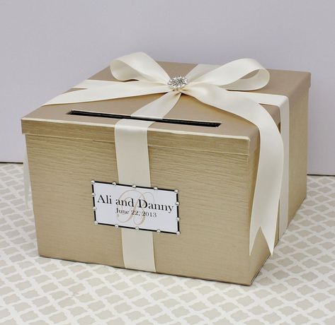 Gold Card Box Wedding, Wedding Table Toppers, Gold Card Box, Card Holder Wedding, Wedding Gift Card Box, Diy Card Box, Graduation Card Boxes, Gold Wedding Reception, Reception Gifts