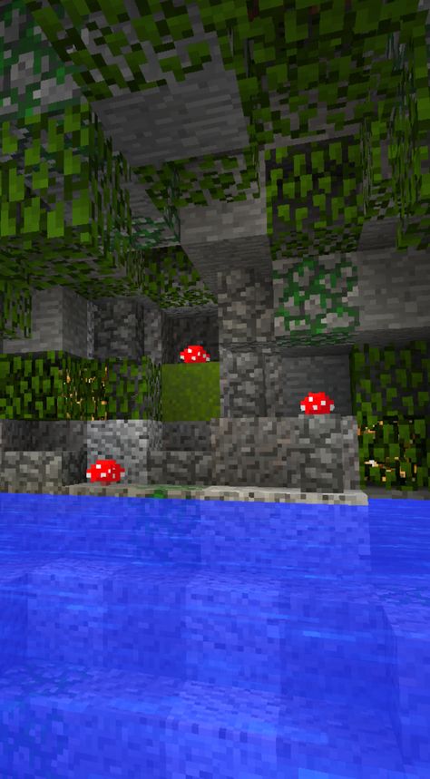 Building a Grotto (Water Caver) Minecraft Grotto Ideas, Water Cave Minecraft, Cave Minecraft, Minecraft Timelapse, Grotto Ideas, Water Cave, Minecraft Interior, Hidden Forest, Minecraft Interior Design