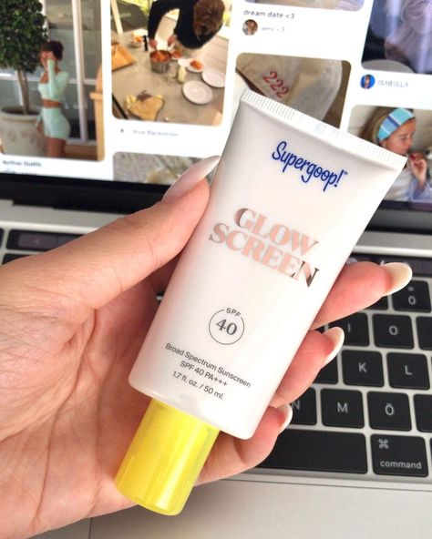 Super Goop Sunscreen, Goop Sunscreen, Super Goop, Sunscreen Aesthetic, Wishlist Preppy, Supergoop Sunscreen, Skincare Board, Purple Room Decor, Purple Room