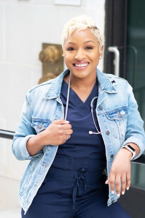 Top 12 Best Hairstyles For Nurses & Nursing Students Hairstyles For Nurses, Shave Head, Black Nurses, Braided Crown Hairstyles, Nurse Hairstyles, Black Nurse, Low Maintenance Haircut, Blonde Pixie Haircut, Low Maintenance Hair