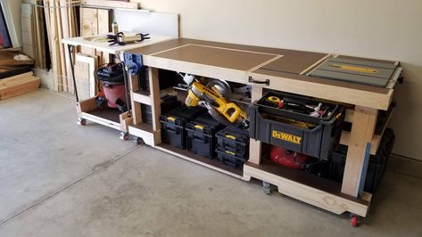 Diy Router Table Plans, Build A Router Table, Router Table Plans, Diy Router Table, Saw Station, Table Saw Station, Garage Workbench Plans, Garage Projects, Portable Workbench