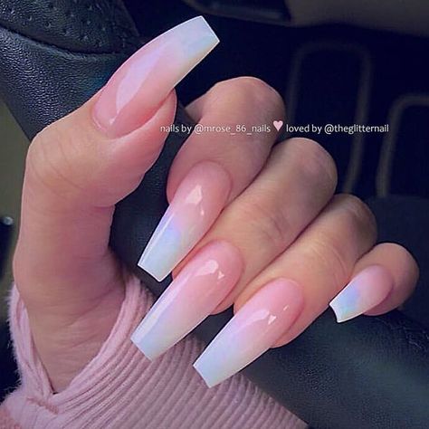 French Fade Nails, Casket Nails, Nails Grey, Coffin Nails Ombre, Engagement Nails, White Coffin Nails, Acrylic Coffin Nails, Nails Yellow, Nails Acrylic Coffin