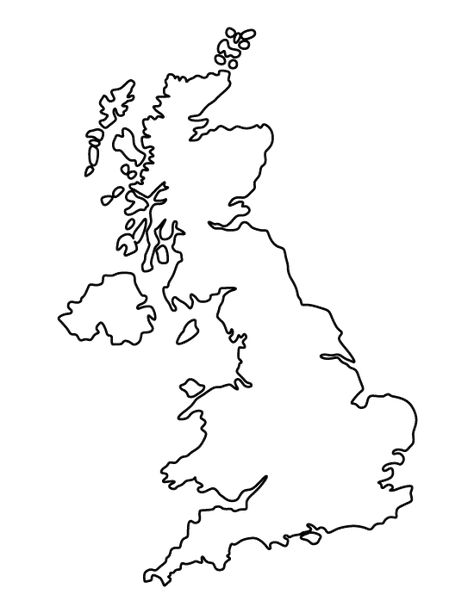 United Kingdom pattern. Use the printable outline for crafts, creating stencils, scrapbooking, and more. Free PDF template to download and print at http://patternuniverse.com/download/united-kingdom-pattern/ Uk Outline, British Isles Map, Map Of England, United Kingdom Map, Map Of Britain, Country Patterns, Country Tattoos, Scotland Map, England Map