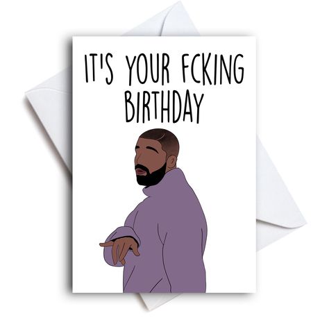 Drake Happy Birthday, Drake Birthday Card, Drake Party, Yoda Happy Birthday, Drake Birthday, Yoda Card, Savage Captions, Drake's Birthday, Happy Birthday Shirt