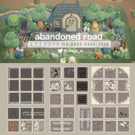 Acnh Abandoned Road, Animal Crossing Road Path Code, Animal Crossing Road Codes, Acnh Abandoned, Abandoned Road, Motif Acnl, Abandoned City, Ac New Leaf, City Island