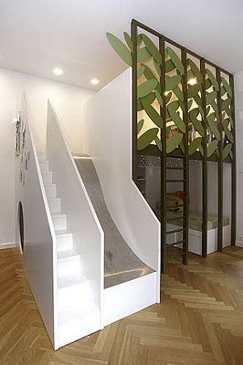 Dreams and Wishes: Mezzanine floors in kid's rooms. Cool Loft Beds, Asma Kat, Bilik Idaman, Bunk Beds With Stairs, Decor Ikea, Loft Decor, Playroom Design, Kids Bunk Beds, Toddler Rooms