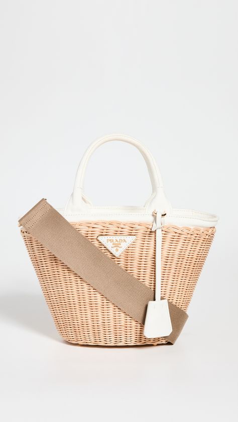 Shopbop Archive Prada Wicker Basket Bag | SHOPBOP Wicker Bags, Straw Bags, Shop Icon, Wicker Basket, Basket Bag, Decorative Wicker Basket, Fashion Designer, Accessories Design, Luxury Branding