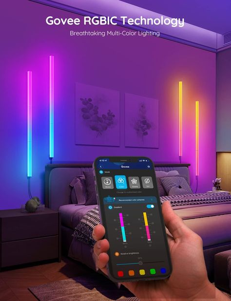 Govee Glide LED Wall Lights, RGBIC Wall Lights, Works with Alexa and Google Assistant, Smart Glide Lively Light Bars for Gaming Room Decor and Streaming, Multicolor Glide Sconces, Music Sync, 6 pcs Govee Glide Wall, Gaming Lights, Led Wall Decor, Light Words, Gaming Room Decor, Wall Decor Lights, Bar Led, Halloween Decorations Indoor, Ceiling Fan In Kitchen