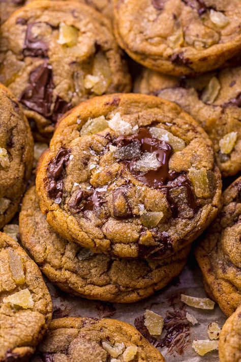 Chewy Ginger Chocolate Chunk Cookies - Baker by Nature