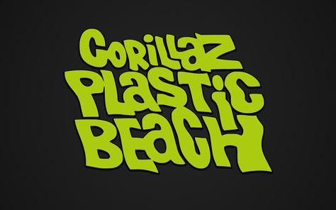 Plastic beach Gorillaz Plastic Beach, Beach Fonts, Gorillaz Band, Beach Vector, Beach Cartoon, Russel Hobbs, Demon Days, Plastic Beach, Beach Logo