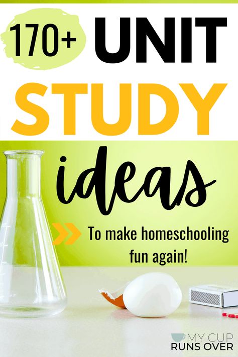 Need a break from curriculum? Why not try some unit studies? We've complied over 170 unit study ideas to inspire the next adventure in your homeschool or classroom. Find all the unit study ideas you need for your homeschool, whether your child is in kindergarten, elementary, middle, or high school. unit study | thematic units | homeschool unit studies | unit study ideas | free unit studies | cheap unit studies | list of unit study resources | unit study themes | ultimate list of unit studies List Of Unit Study Topics, Homeschool Unit Study Ideas 2nd Grade, Elementary Unit Study Ideas, Unit Studies For Middle School, Unit Studies Homeschool Kindergarten, Middle School Unit Studies, Unit Studies For Kindergarten, Unit Studies Homeschool Middle School, Thematic Units Elementary