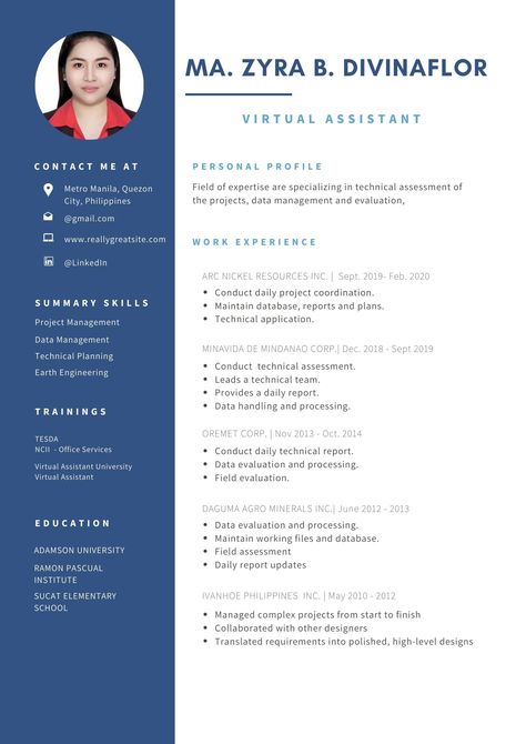 Virtual Assistant Resume Sample, Resume For Virtual Assistant, Virtual Assistant Resume, Job Tips, Cv Template Word, Job Resume Examples, Mehndi Design Images, Resume Sample, Beauty Art Drawings