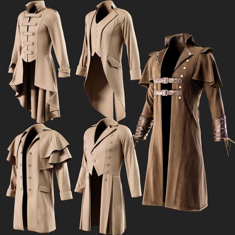 Fantasy Attire, Medieval Style Outerwear With Historical Design For Costume, Steampunk Alchemist, Adventure Clothes Fantasy Coats & Jackets, Medieval Outerwear For Larp With Historical Design, Medieval Long Sleeve Costume Outerwear, 19 Century Dress, Medieval Clothing Coats & Jackets, Rpg Clothes