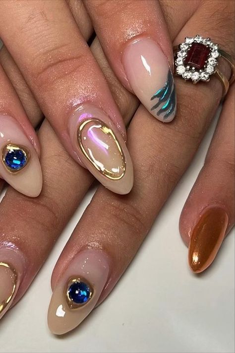 Chrome 3d Nails, Nails For Fall, Biab Nails, Nail Goals, Fall 2023, 3d Nails, Nails Ideas, Acrylic Nail Designs, Nails Design