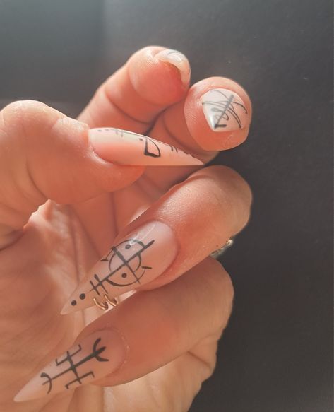 Rune Nail Art, Viking Nail Art, Rune Nails, August Nails, Norse Runes, Runes, Gel Nails, Nail Designs, Nail Art