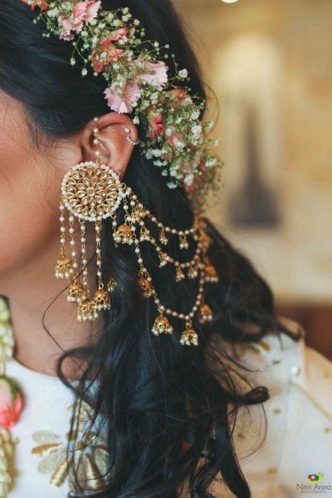 Can’t Help But Fall In Love With These Bridal Jhumkas! | WedMeGood Bahubali Earrings, Bridal Nails Designs, Bridal Jewellery Inspiration, Floral Tiara, Perhiasan India, Indian Wedding Jewelry, Bridal Jewellery Indian, Ear Rings, Floral Jewellery