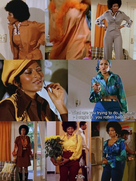 Pam Grier 70s Fashion, Foxy Brown Movie, 70s Black Women Fashion, Black 70s Fashion, 70s Outfits Black Women, 70s Black Fashion, 70s Black Women, 70s Inspired Outfits, Movie Outfits