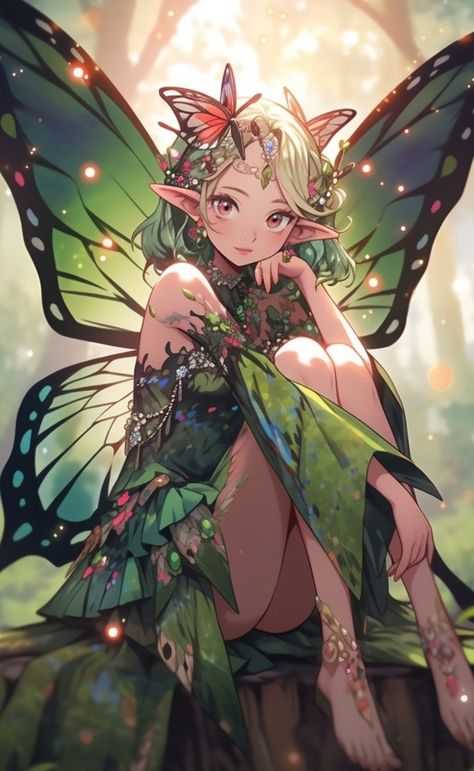 Male Fairy, Dnd Elves, Fairytale Creatures, Fairy Butterfly, Fairy Artwork, Dnd Art, Fantasy Creatures Art, Anime Fairy, Fairy Art