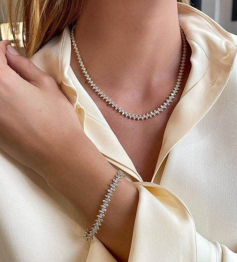 Material Good on Instagram: “A Material Good original design: The Ferra ✨ The Ferra diamond necklace and bracelet marries edge and elegance, creating a unique…” Diamond Tennis Necklace, Marquise Cut Diamond, Tennis Necklace, Necklace And Bracelet, Shiny Things, Luxury Shopping, Pear Shaped Diamond, Jewelry Inspo, Marquise Cut