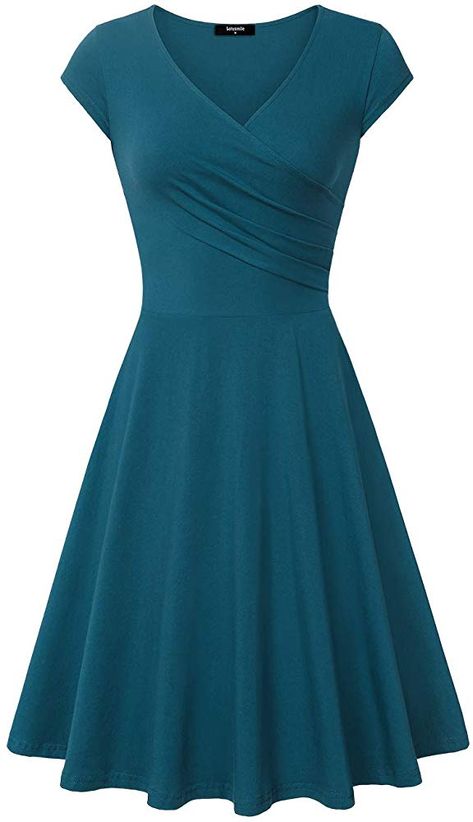 Laksmi Elegant Dresses, Womens Casual Dress A Line Cap Sleeve V Neck: Amazon.ca: Clothing & Accessories A Line Maxi Dress, Elegant Midi Dresses, Womens Prom Dresses, Cap Dress, Evening Party Dress, Flared Skirt, Dress Plus Size, Beach Wear, Printed Mini Dress