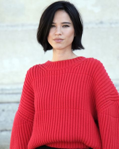 Kelsey Asbille Hair, Short French Bob With Fringe, Kelsey Asbille Short Hair, French Bob Haircut Plus Size, French Bob Black Hair, Kelsey Asbille, Red French Bob With Bangs, French Bob Thick Hair No Bangs, French Bob Taylor Lashae