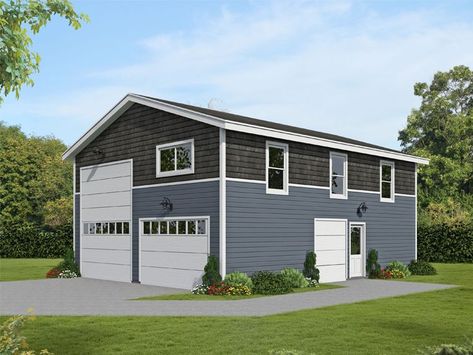 062G-0392: RV Garage Plan with Flex Space Rv Garage Apartment, Barndo House, Rv Garage Plans, Boat Garage, Garage Apartment Plan, Apartment Plan, Garage Apartment Plans, Rv Garage, Garage Apartments