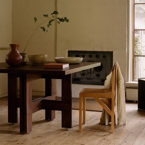 Farmhouse Trestle Table, Rural Aesthetic, Square Farmhouse Table, Solid Oak Table, Kitchen Breakfast Nooks, Design House Stockholm, Table Square, Trestle Table, Traditional Farmhouse