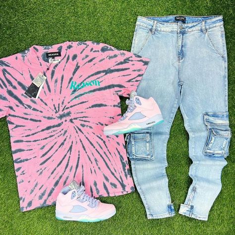 Jordan 5 Easter, Crazy Fits, Black Teens Fashion, Air Jordan Outfit, Drippy Outfit, Boys Outfits, Blue Air, Dope Outfits For Guys, Jordan Outfits