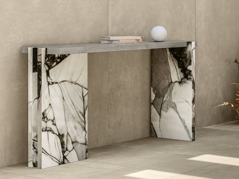 Rectangular porcelain stoneware console table HOLLY By CERAMICA DEL CONCA How To Decorate Console Table, Console Table With Mirror, Luxury Console Table, Luxury Console, Console Table Styling, Table With Mirror, Console Table Design, Console Furniture, Marble Console Table