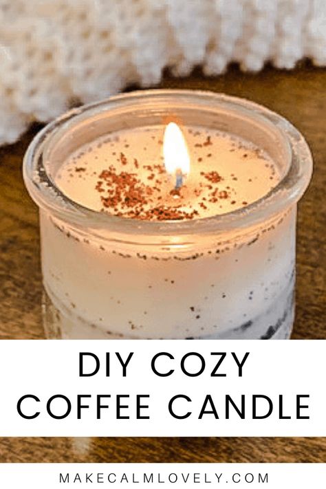 Coffee Bean Candles Diy, Diy Coffee Candle How To Make, How To Make Coffee Scented Candles, Coffee Candle Recipe, Coffe Candle Diy, Cute Homemade Candles, Wax Melt Candles, Coffee Scented Candles Diy, Coffee Candles Diy