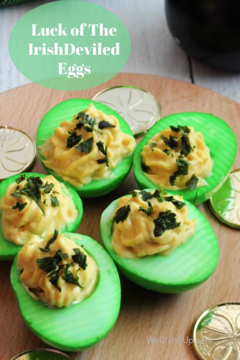 St Patricks Day Deviled Eggs, St Patrick’s Day Deviled Eggs, Green Deviled Eggs St. Patrick's Day, Green Deviled Eggs, St Patrick's Day Appetizers, Smoked Deviled Eggs, Beef Macaroni, Easter Deviled Eggs, Boiled Egg Recipes