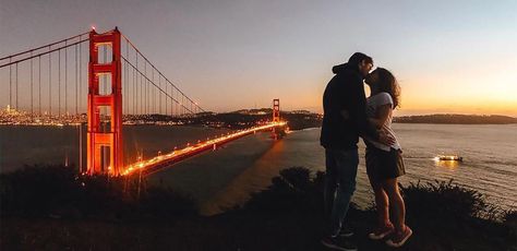 Whether you're feeling adventurous or romantic, there's fun experiences for every couple that visits San Francisco. San Francisco Couple, Travel Couple Photography, Japanese Tea Garden, Visit San Francisco, Fishermans Wharf, Couple Getaway, San Francisco City, San Francisco Travel, Golden Gate Park