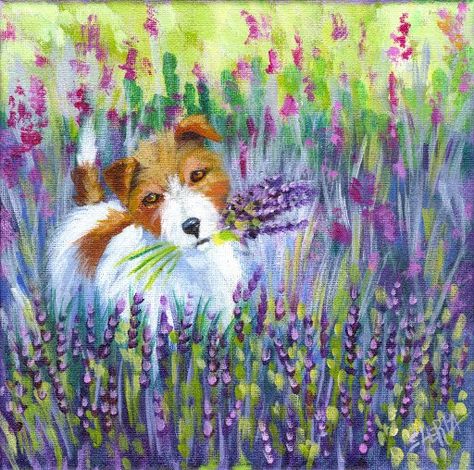 Fluffy Dog In Lavender Easy Acrylic Tutorial Step By Step Day 12 #acrylicapril2022 | The Art Sherpa Art For Seniors, Art Sherpa Tutorials, Painting For Beginners Videos, Canvas Painting For Beginners, Acrylic Tutorials, The Art Sherpa, Fluffy Dog, Art Sherpa, Fur Texture