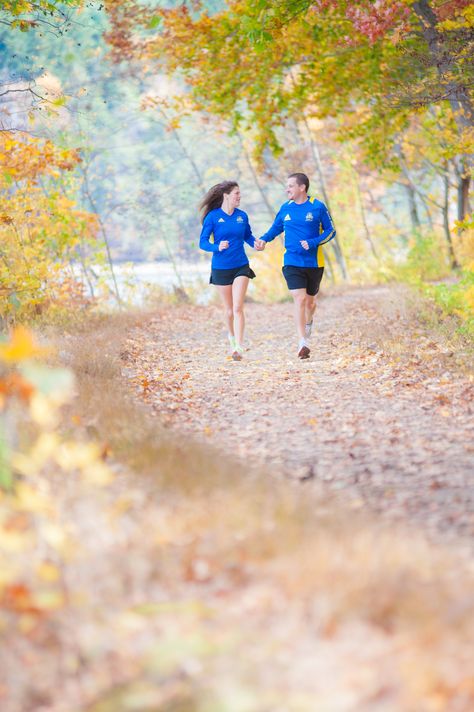 Stride by stride. Running engagement photo. Save the date! Photo by Bob Lussier. Running Photoshoot, Wedding Running, Ideas For Engagement Photos, Prenup Photos, Ideas For Engagement, Engagements Pictures, Prenup Ideas, Poetic Photography, Running Photos