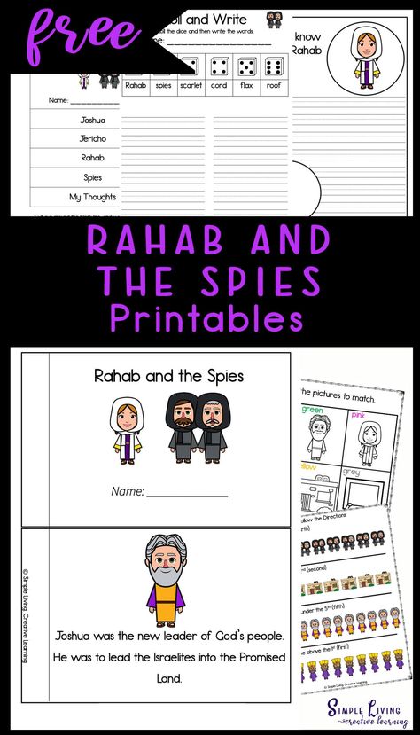 Rahab And The Spies Preschool Craft, Rahab And The Spies Craft Activities, Rahab And The Spies, Bible Cartoon, Ordinal Numbers, Preschool Bible, The Odd Ones Out, Bible Printables, Alphabet Matching