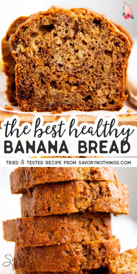 Best Healthy Banana Bread Recipe, Best Healthy Banana Bread, Healthy Banana Bread Recipe, Whole Wheat Banana Bread, Breads Recipes, Flours Banana Bread, Banana Bread Recipe Healthy, Healthy Bread Recipes, Easy Banana Bread Recipe