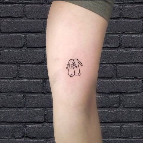 Cute Bunnies Tattoo, Rabbit Small Tattoo, Floppy Bunny Tattoo, Mother Daughter Bunny Tattoo, Bunny Family Tattoo, Minimal Rabbit Tattoo, Bunny Rabbit Tattoo Small, Matching Rabbit Tattoos, 2 Bunny Tattoo