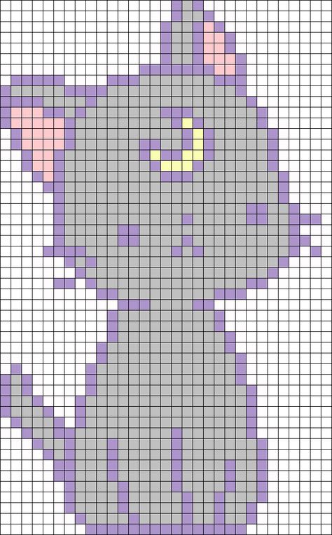 Luna Cat Perler Bead Pattern / Bead Sprite Kawaii Minecraft Builds No Mods, Cat Pixel Pattern, Cat Perler Bead Patterns, Pixel Art Cat, Cat Pixel Art, Pixel Cat, Luna Cat, Kandi Cuffs, Modele Pixel Art