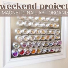 DIY Project: Magnetic Nail Art Organizer | Chalkboard Nails | Nail Art Blog Desain Salon Kuku, Magnetic Nail Art, Nail Bar Ideas, Art Organizer, Do It Yourself Nails, Nail Organization, Nail Room Ideas, Chalkboard Nails, Nail Salon Interior