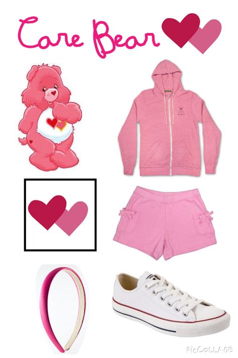 pink care bear costume Carebares Costume Diy, Love A Lot Care Bear Costume, Care Bear Costume, Yellow Care Bear, Pink Care Bear, Work Costumes, Bestie Ideas, Teddy Bear Costume, Male Bear