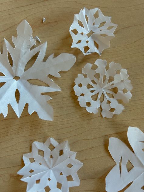 Paper Snowflake Aesthetic, Paper Snowflakes Aesthetic, Snowflakes Aesthetic, Snowflake Aesthetic, Origami Snowflake, Aesthetic Paper, Paper Snowflakes, December 2024, Craft Club