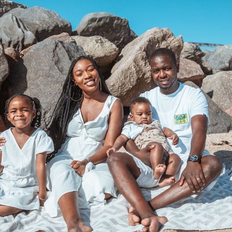 Our first Family Photoshoot Photoshoot By The Sea, Black Family Photoshoot, Family Beach Photoshoot, Photoshoot At The Beach, Family Beach Portraits, Family Photoshoot Poses, Outdoor Family Photos, Black Family, Beach Portraits