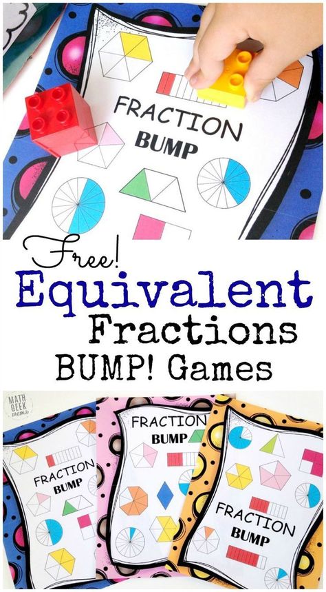 Equivalent Fraction Games, Easy Math Games, 3rd Grade Fractions, Fraction Games, Teaching Fractions, Fraction Activities, Math Geek, Equivalent Fractions, Math Fractions