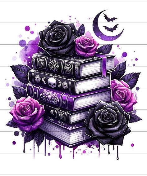 Book Sublimation Designs, Book Tshirt Design, Cute Purple Wallpapers, Halloween Shows, Halloween Parfait, Book Png, Purple Gothic, Geniale Tattoos, Book Character