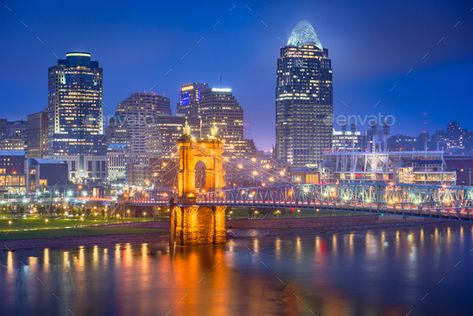 Cincinnati, Ohio, USA skyline by SeanPavonePhoto. Cincinnati, Ohio, USA skyline on the river at night. #AD #USA, #Ohio, #Cincinnati, #skyline Cincinnati Ohio Skyline, Cincinnati Skyline Tattoo, Ohio Cincinnati, River At Night, Usa Skyline, Skyline Tattoo, Date Spots, Cincinnati Skyline, Cincinnati Art