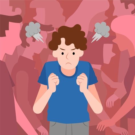 Angry person in crowd | Free Vector #Freepik #freevector #people #character #colorful #human Angry Person Drawing, People Character, Angry Cartoon, Angry Person, Angry People, How To Control Anger, Person Drawing, Grafic Design, Mini Drawings