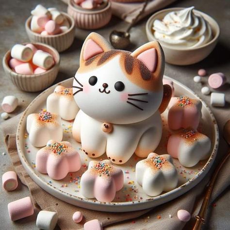 Cat Pastries, Eid Sweets, Food Desert, Gathered Top, Amazing Food Art, Creative Cake Decorating, Bento Recipes, Cute Baking, Mental Stimulation