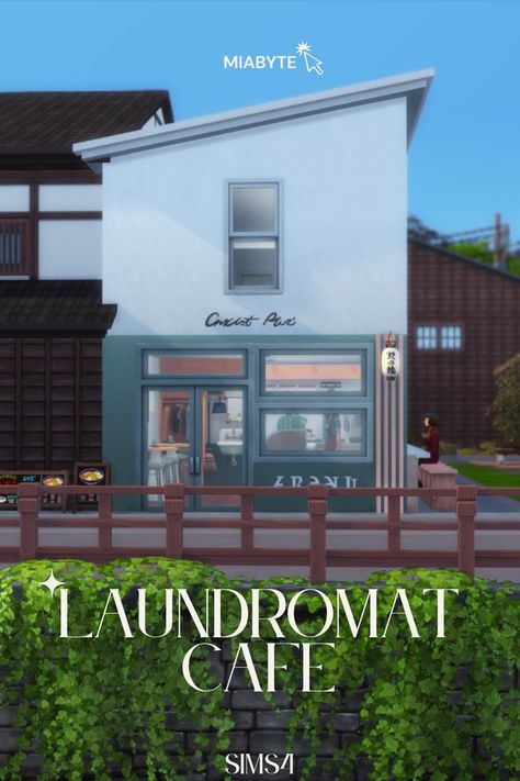 Laundromat Cafe Speed Build 🌿| The Sims 4 | No CC | Patreon Sims 4 No Cc, Cc Patreon, Cafe Concept, Everyday Moments, Sims 4 Mods, The Sims 4, Sims Cc, Stop Motion, The Sims